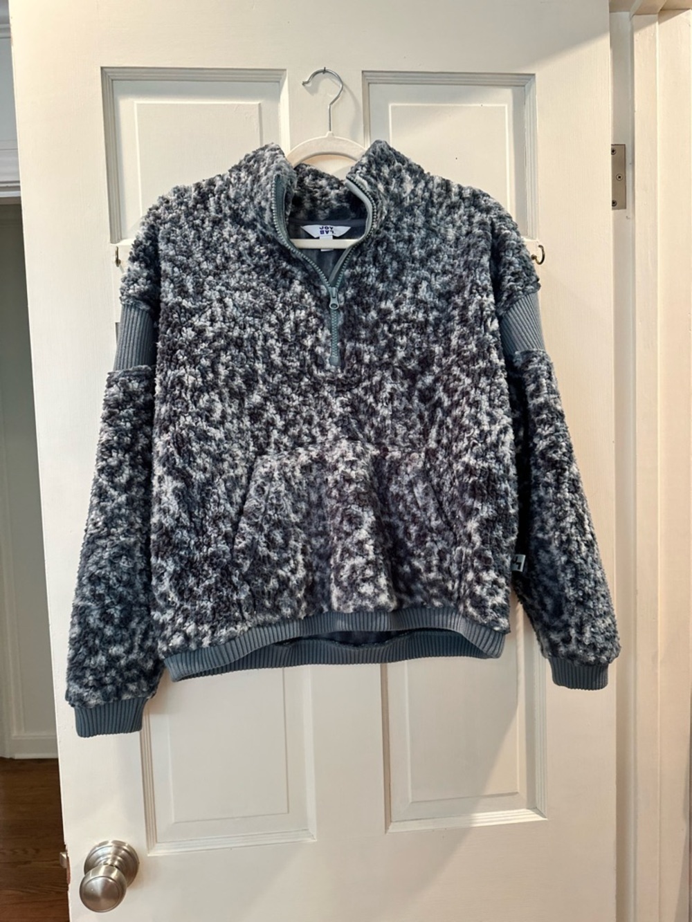 JoyLab Gray Sherpa Half-Zip Pullover Jacket